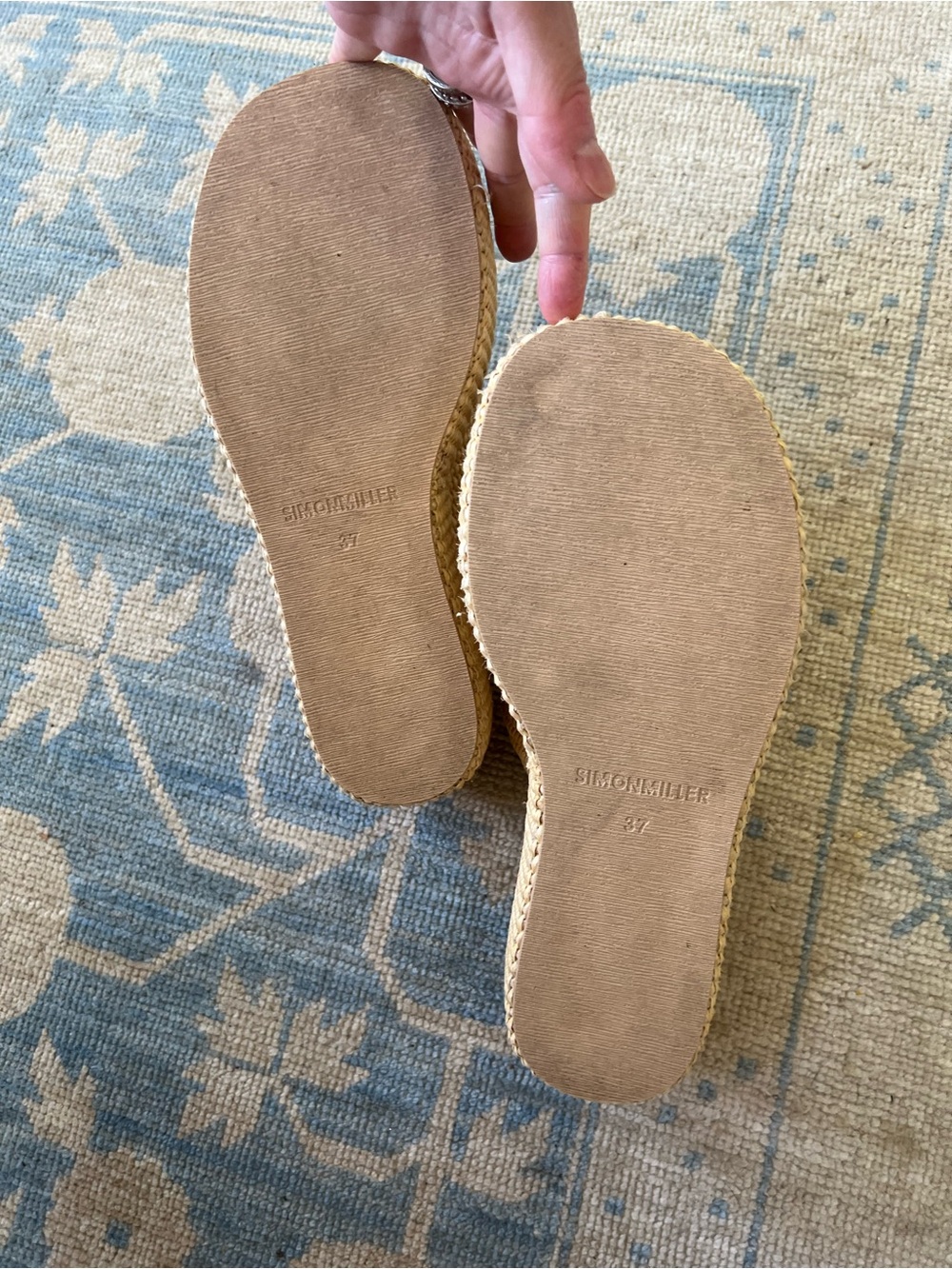 Simon Miller Beige Straw Platform Slide - Picture 4 of 5